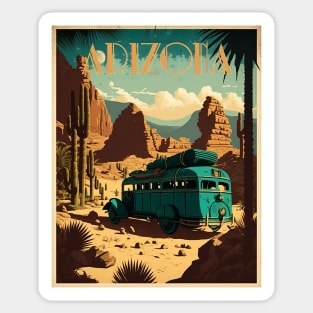 Arizona Desert Vintage Travel Art Poster Sticker